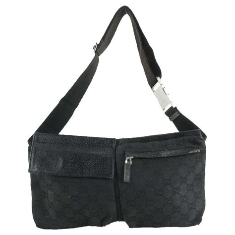 gucci fanny pack black leather|Gucci fanny pack with tiger.